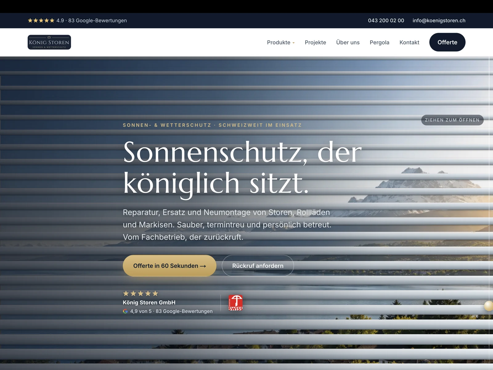 Screenshot der Website von König Storen